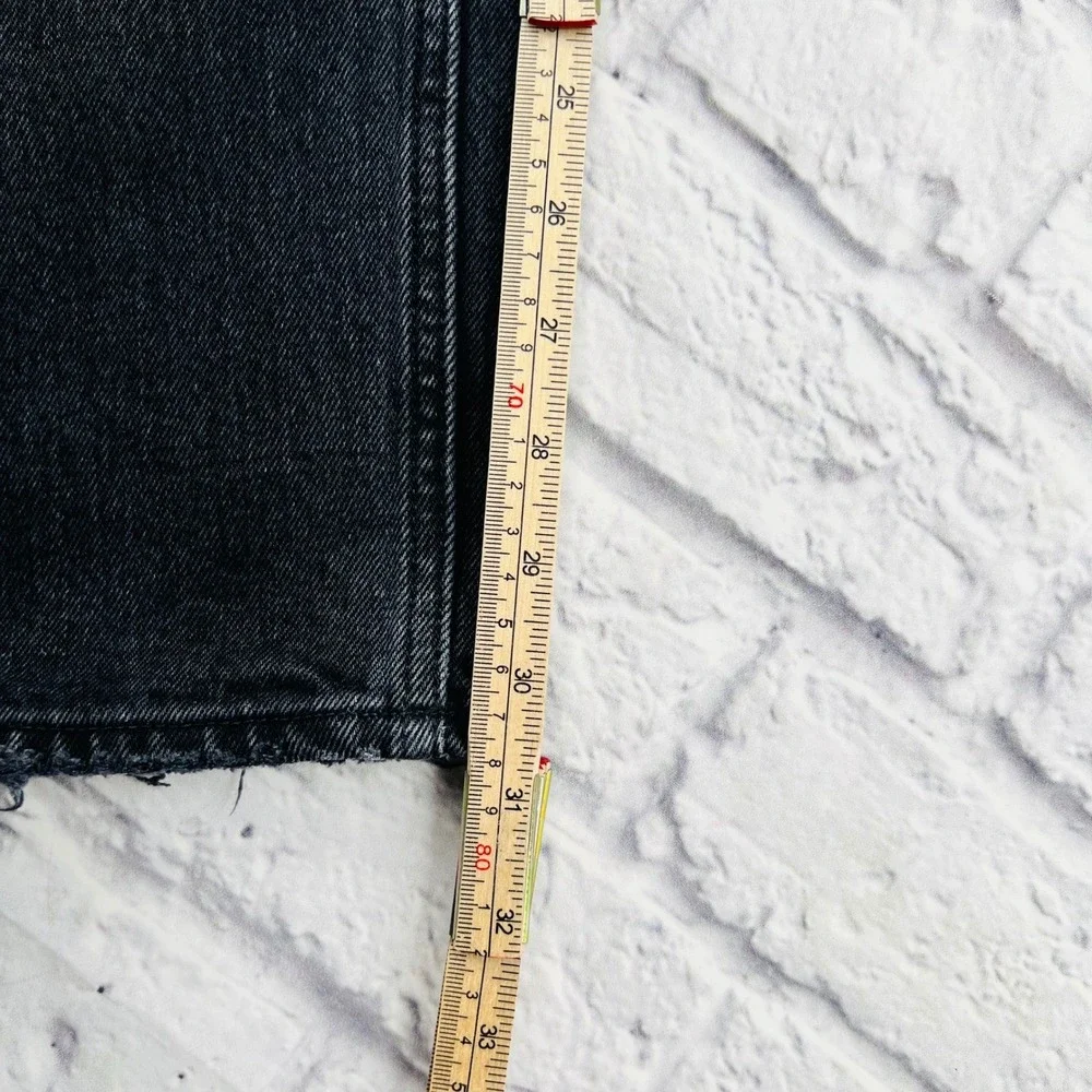 Abercrombie Fitch 4L/27 The Dad High Rise Black Crossover Buttonfly Jeans